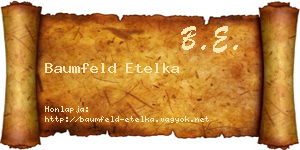 Baumfeld Etelka névjegykártya